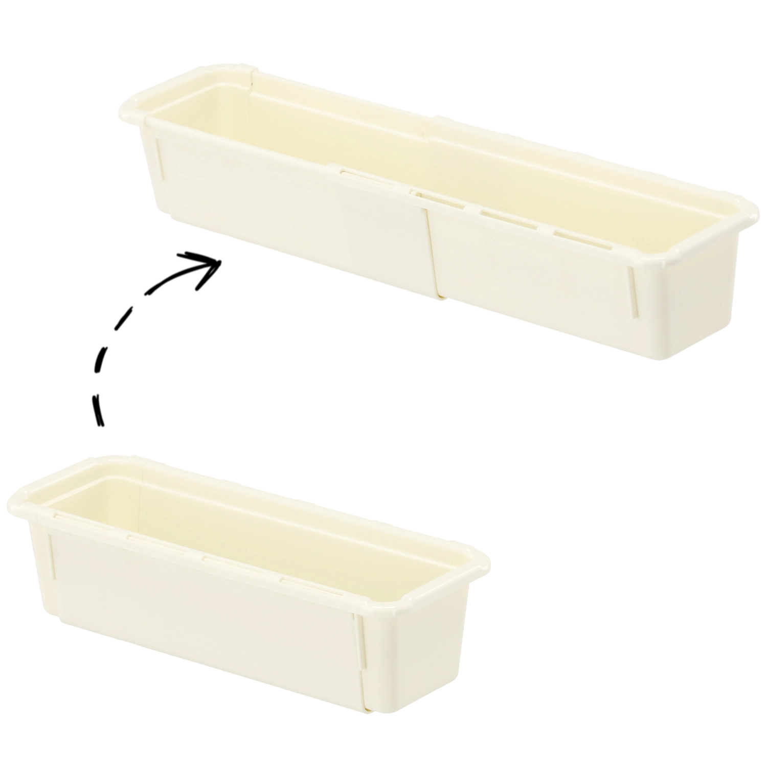 E-shop Plastový nastaviteľný organizér do zásuvky 25–38 × 9 × 7 cm
