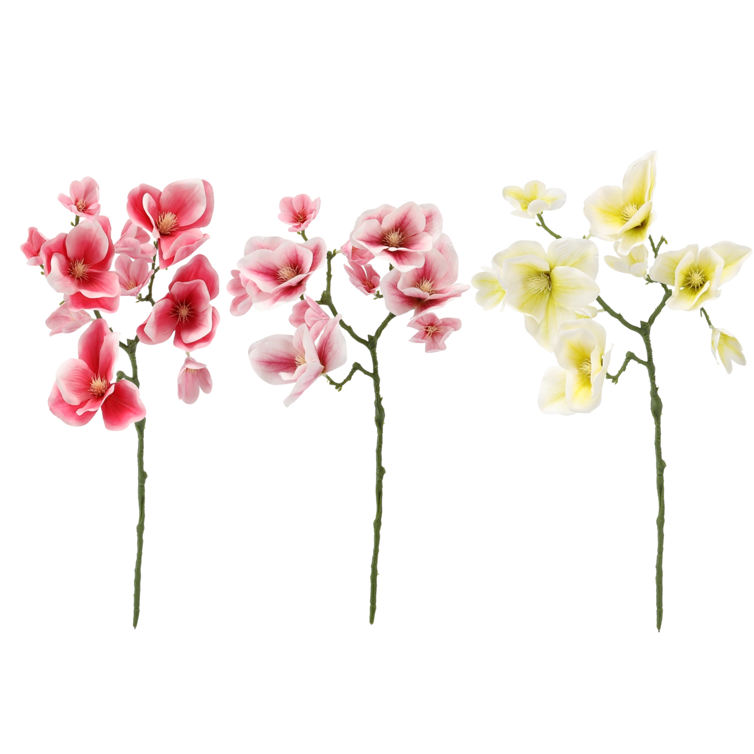 E-shop Umelá vetvička magnólie 56 cm – mix farieb