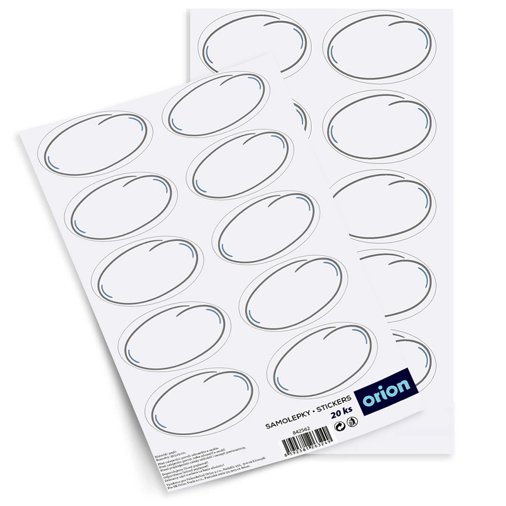 Samolepiace biele etikety na poháre, 20 ks