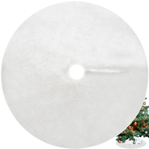 E-shop Springos Koberec pod vianočný stromček 72 cm biely