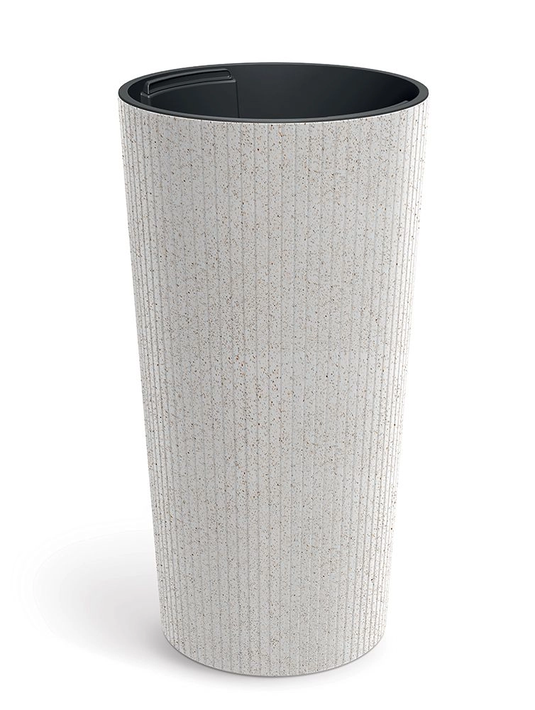 E-shop Prosperplast Kvetináč Lamie Slim Eco Wood biely, 30 cm
