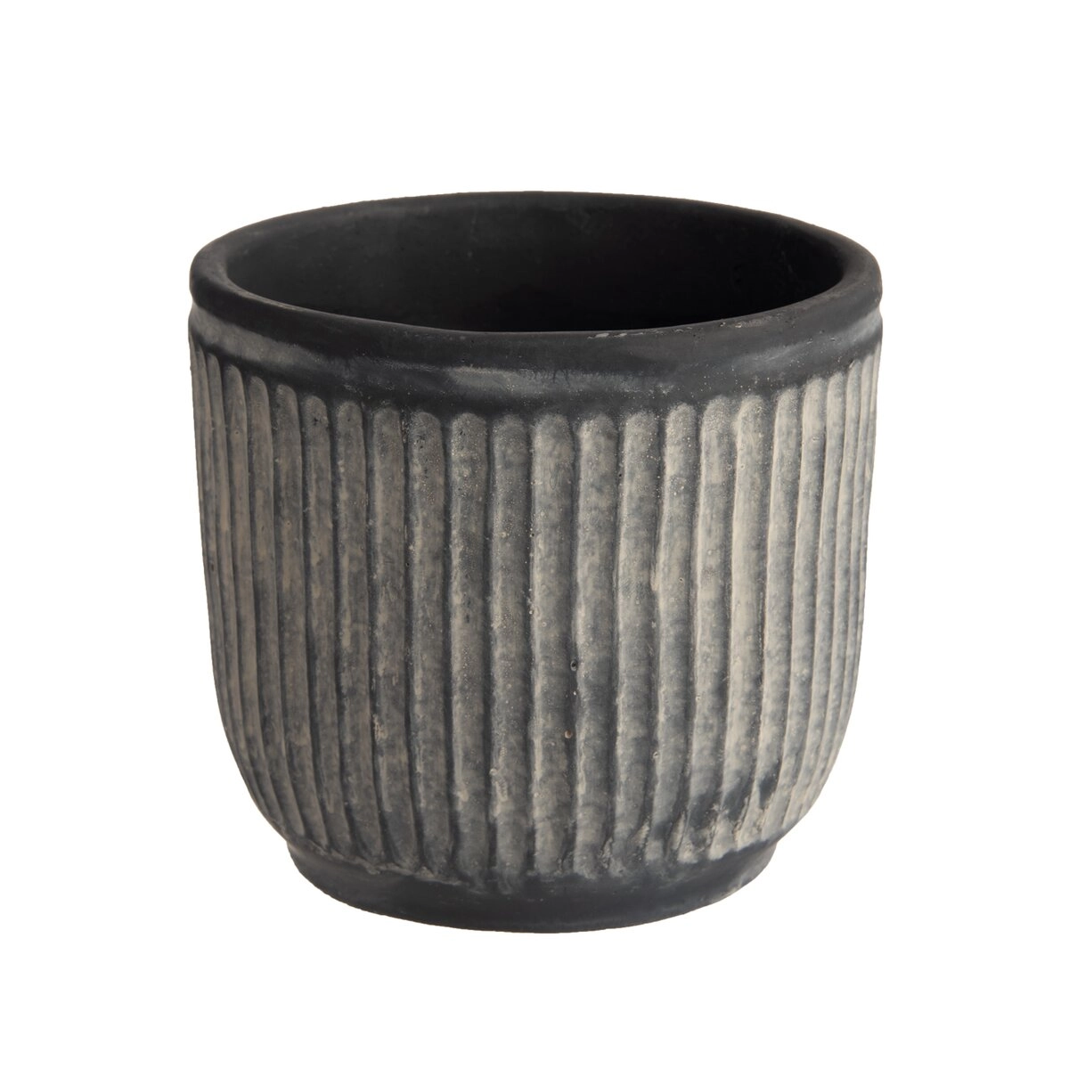 E-shop Kvetináč RELIEF z cementu čierny 14 × 14 × 13 cm