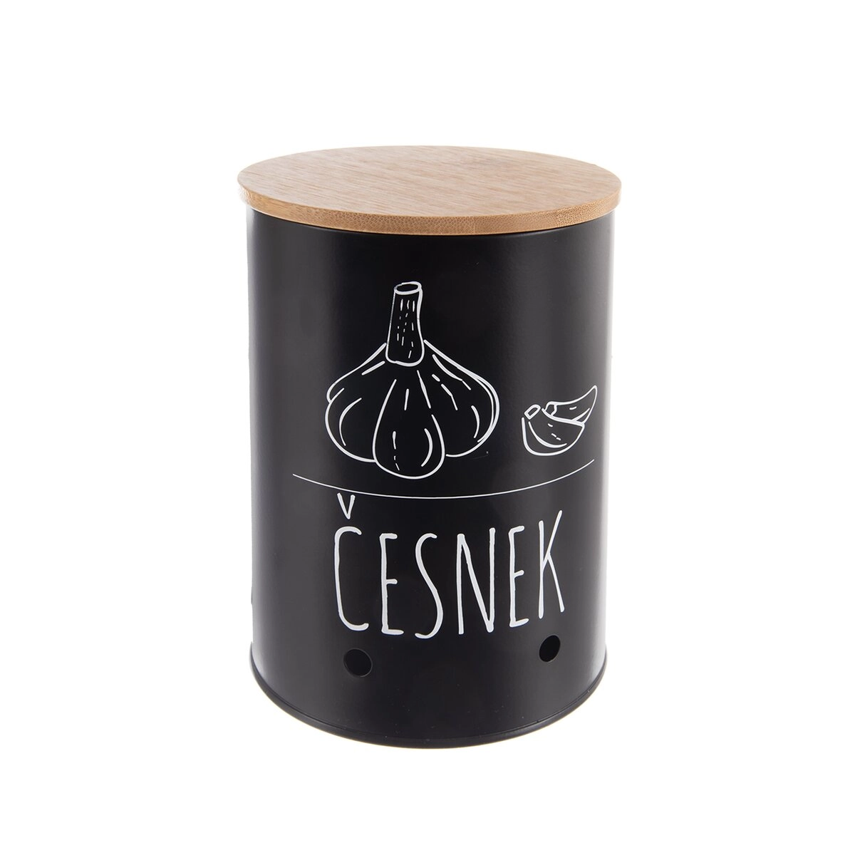 E-shop Orion Dóza plech bambus na Cesnak BLACK 11 cm