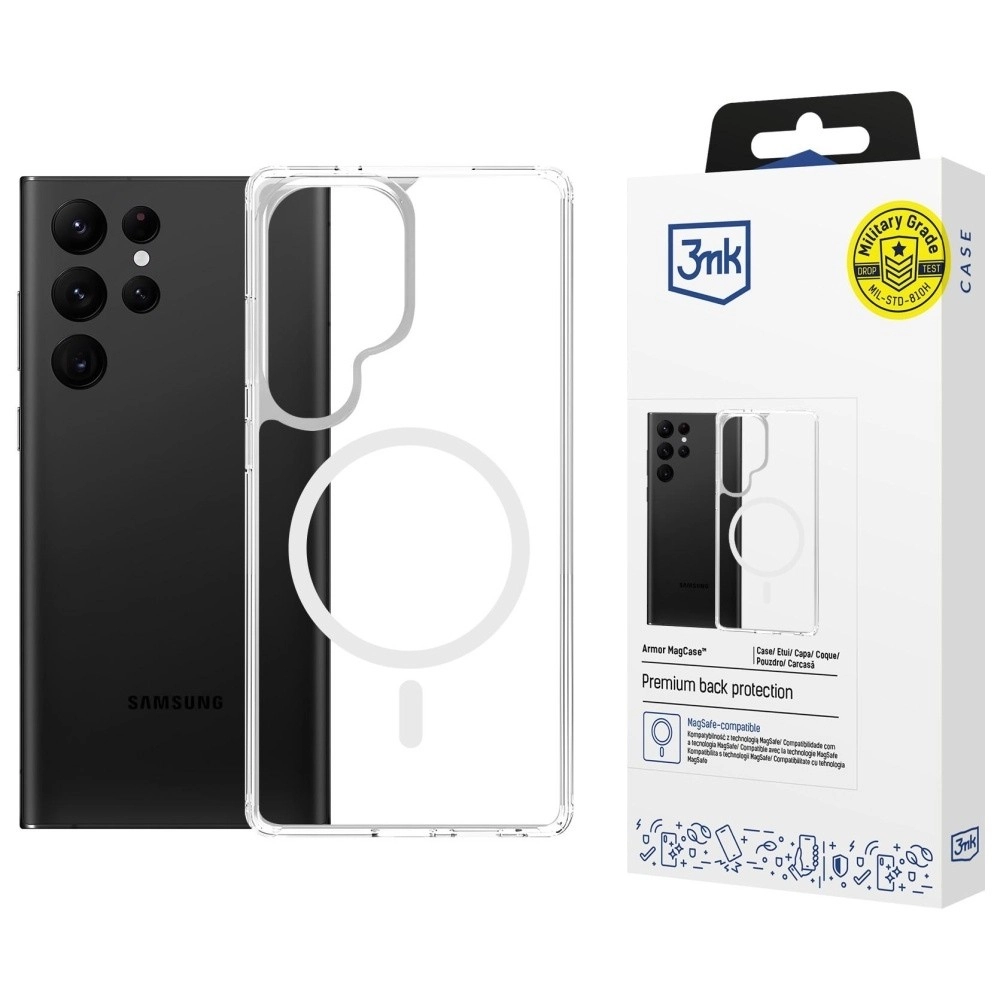 Priehľadné magnetické puzdro Armor MagCase pre Samsung Galaxy S24 Ultra