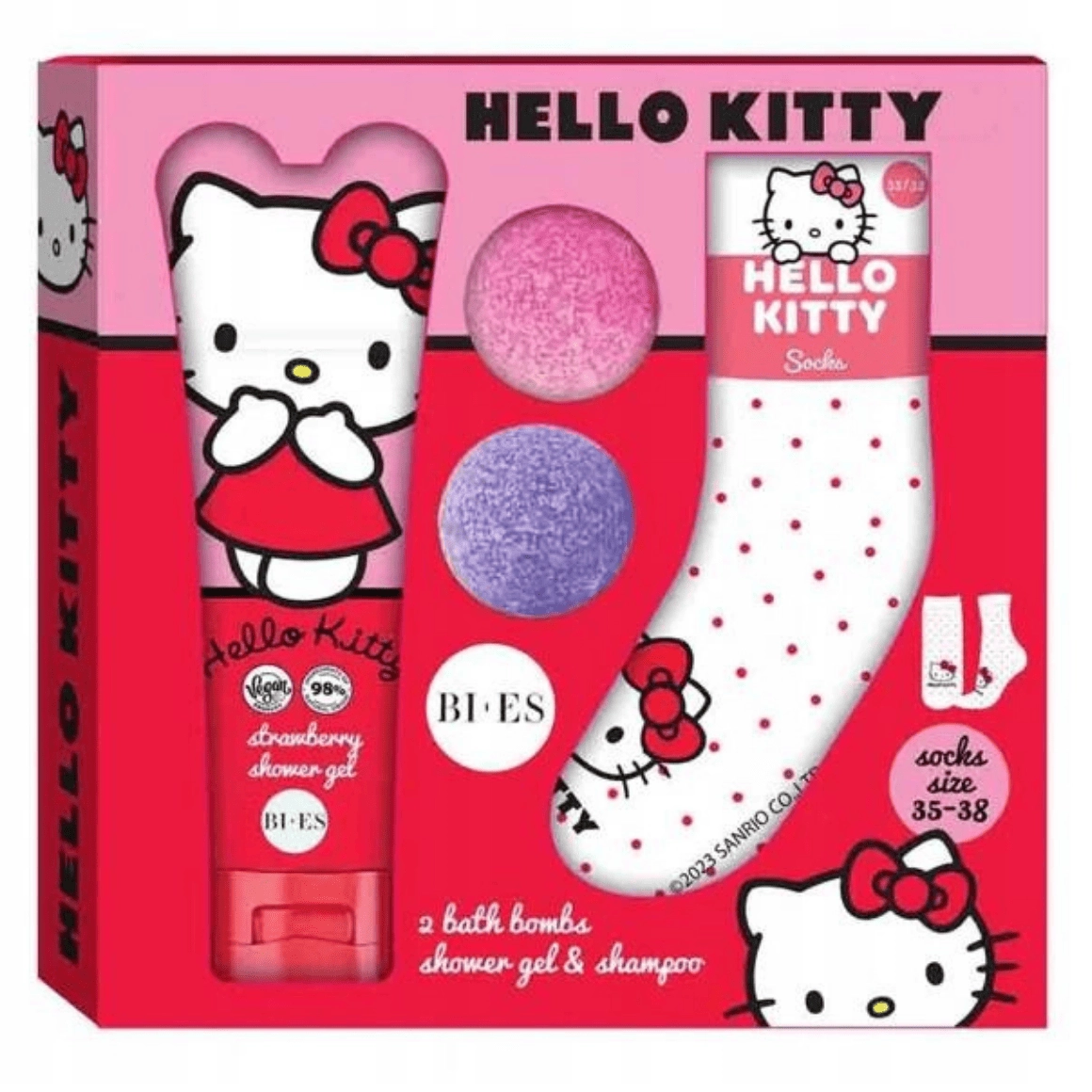 E-shop Darčeková sada Hello Kitty do kúpeľa a sprchy so šampónom a ponožkami