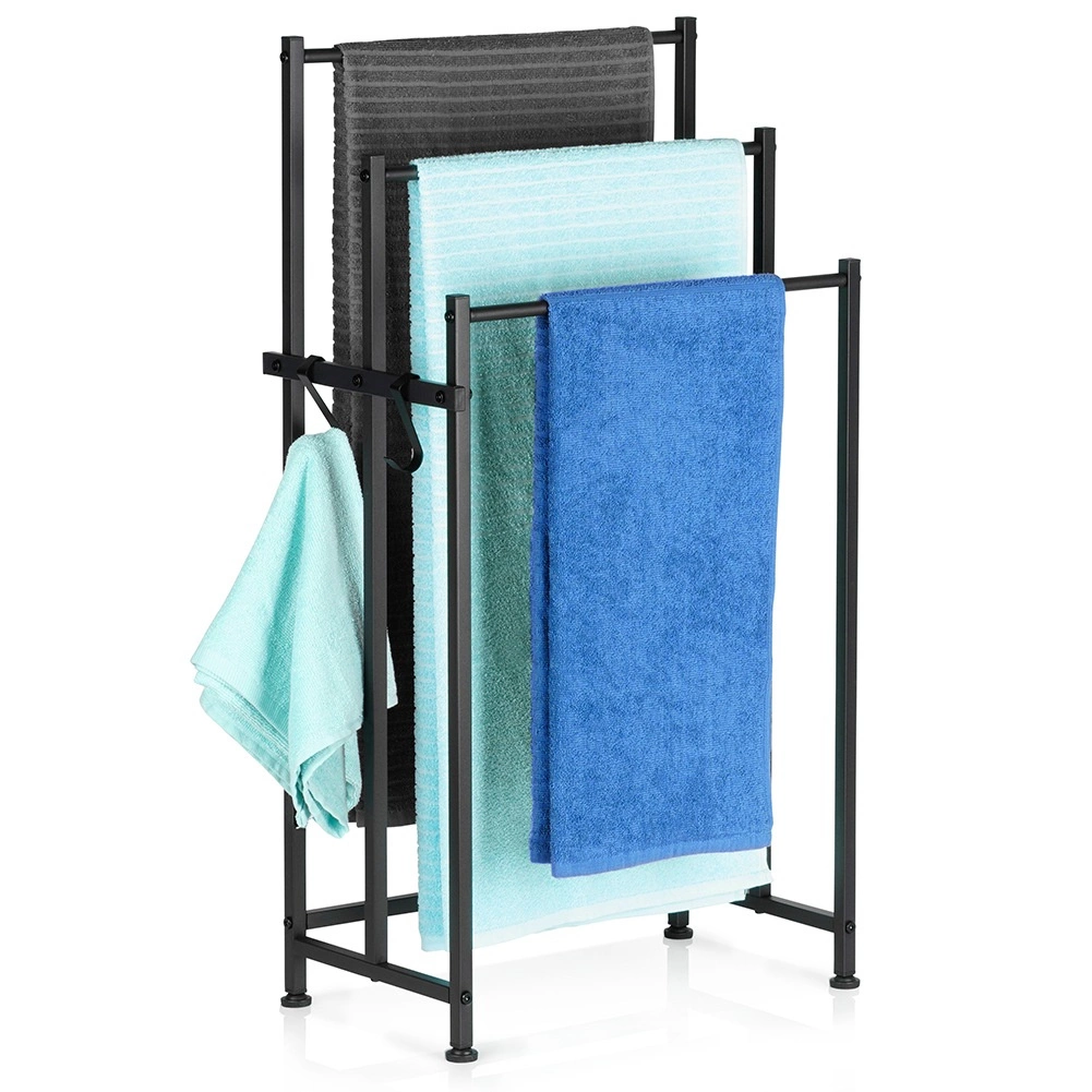 stojanový kovový čierny vešiak na uteráky Vilde