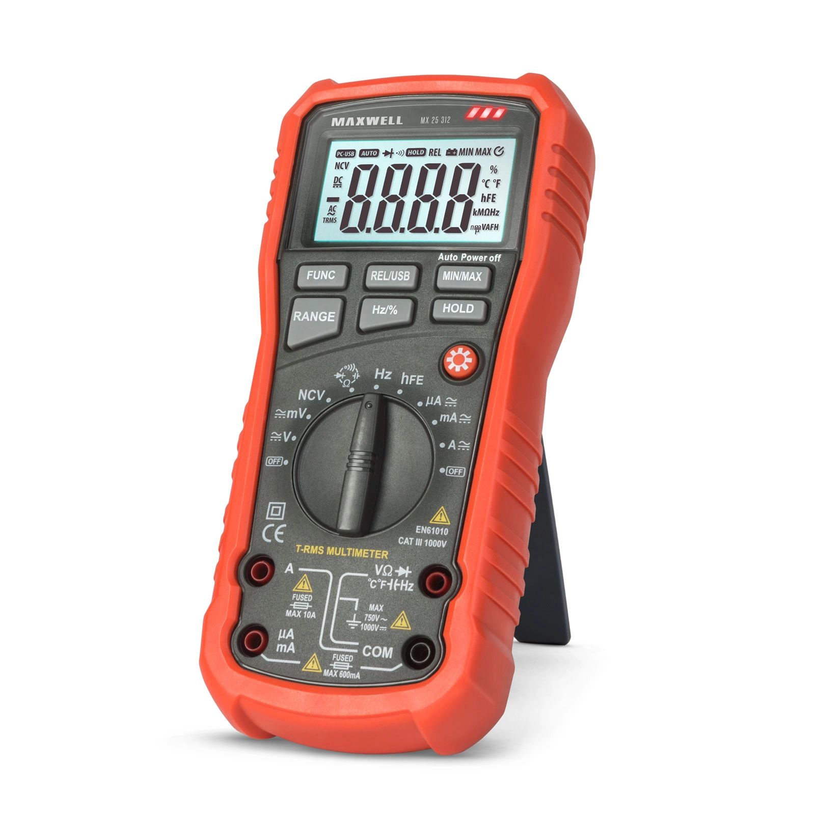 Digitálny multimeter s automatickým rozsahom a testom tranzistorov