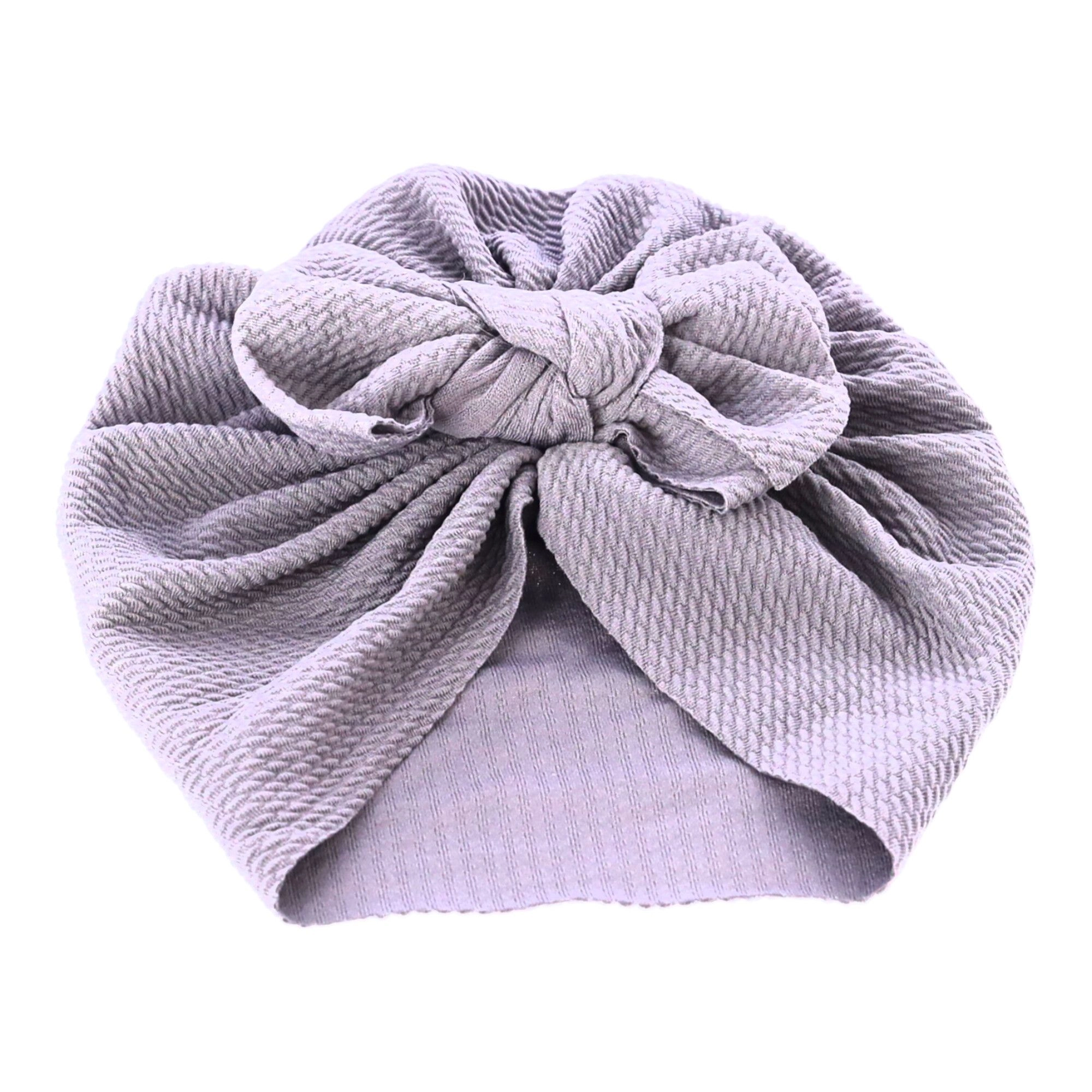 E-shop Detský turban s mašľou, dievčenský klobúk - sivý