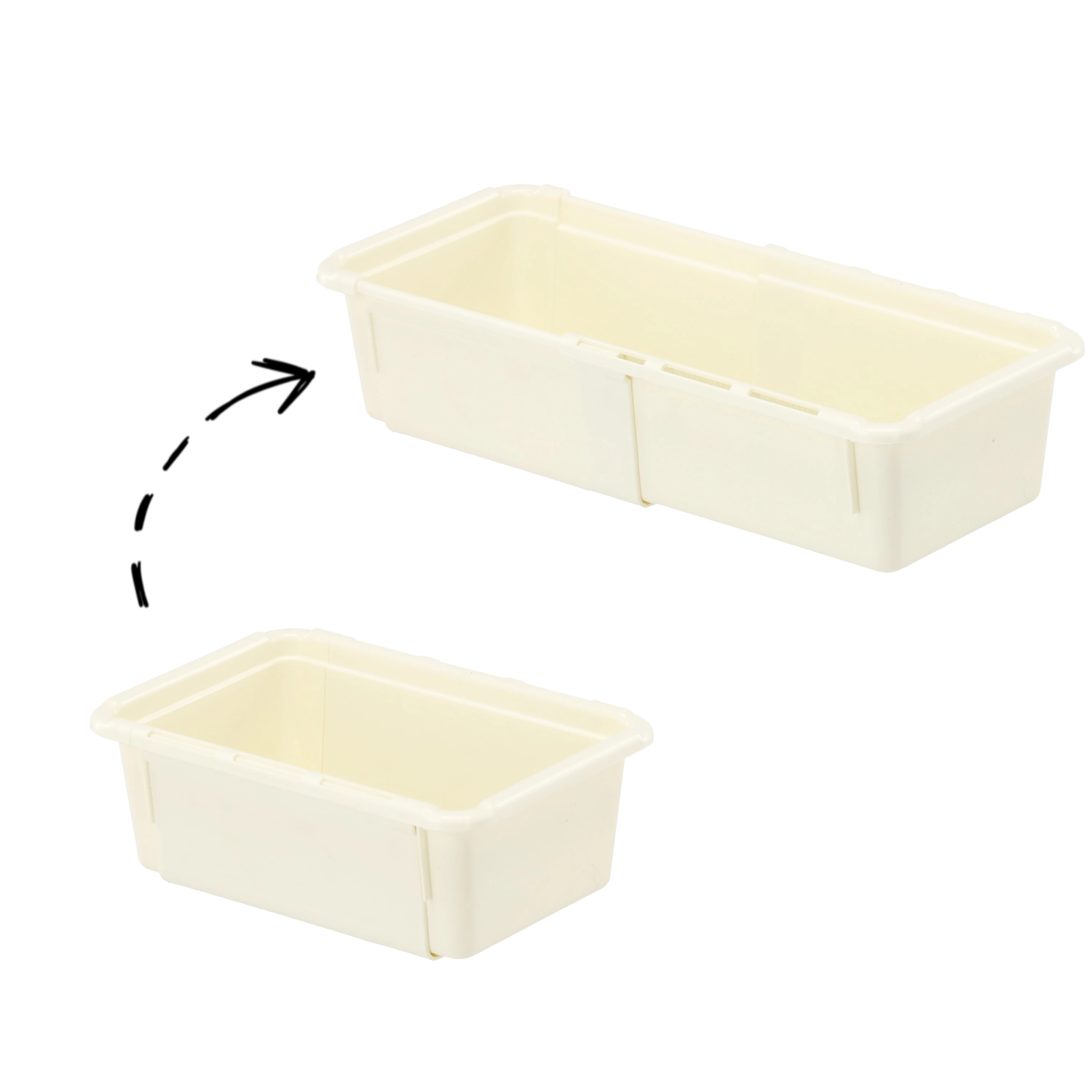 E-shop Rozťahovateľný zásuvkový organizér MiniMax 18,5–28,5 × 12,5 × 7 cm, béžový