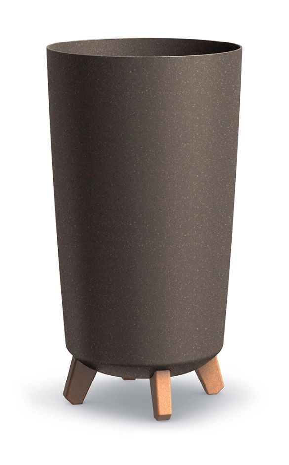 E-shop PROSPERPLAST Kvetináč GRACIA TUBUS SLIM ECO WOOD kávový 23,9cm