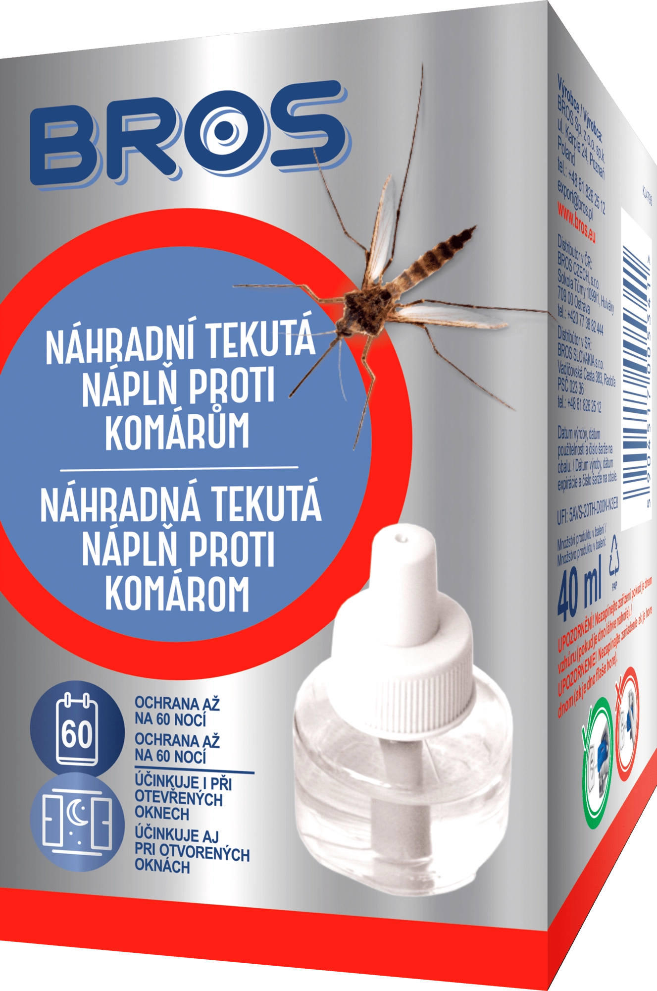 Bros náhradná tekutá náplň proti komárom 40 ml