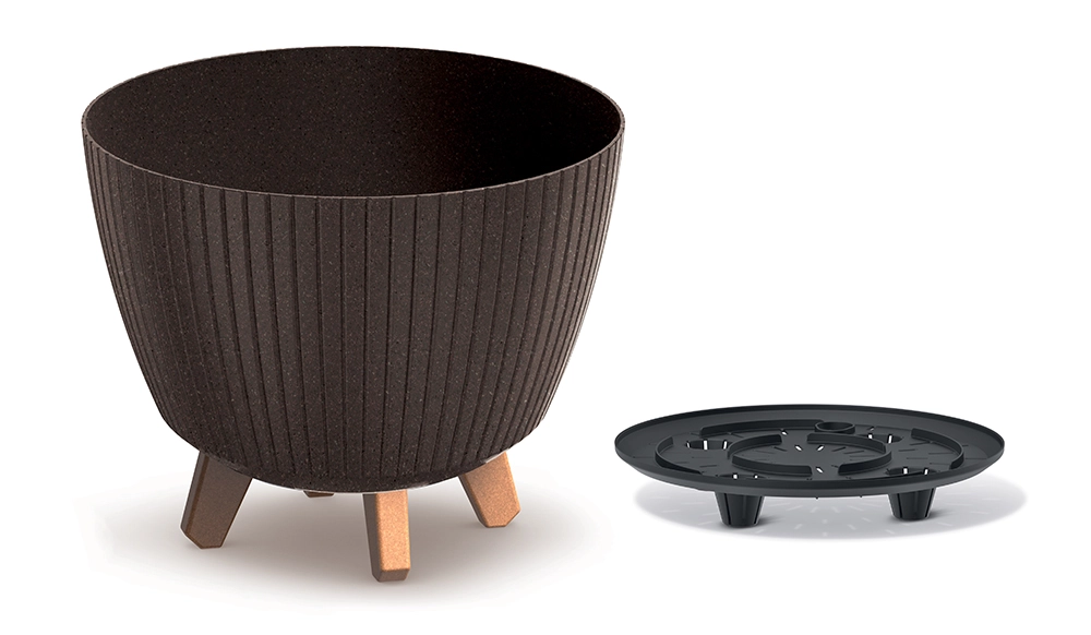 E-shop Prosperplast Květináč LAMIAL ECO WOOD kávový, 28,8 cm