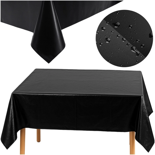 E-shop Dekoratívny fóliový obrus RUHHY čierny 137 × 274 cm vodeodolný a odolný voči škvrnám