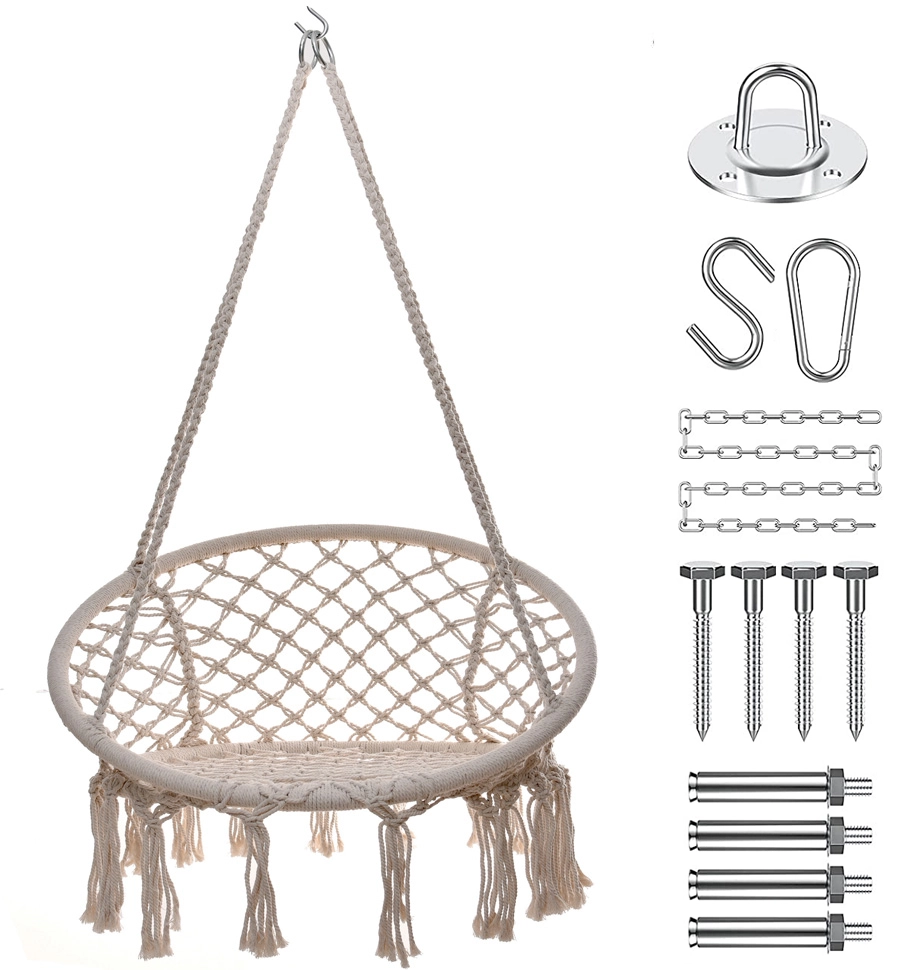 Hojdačka Bocianie hniezdo do záhradnej izby Premium - biela + montážna sada