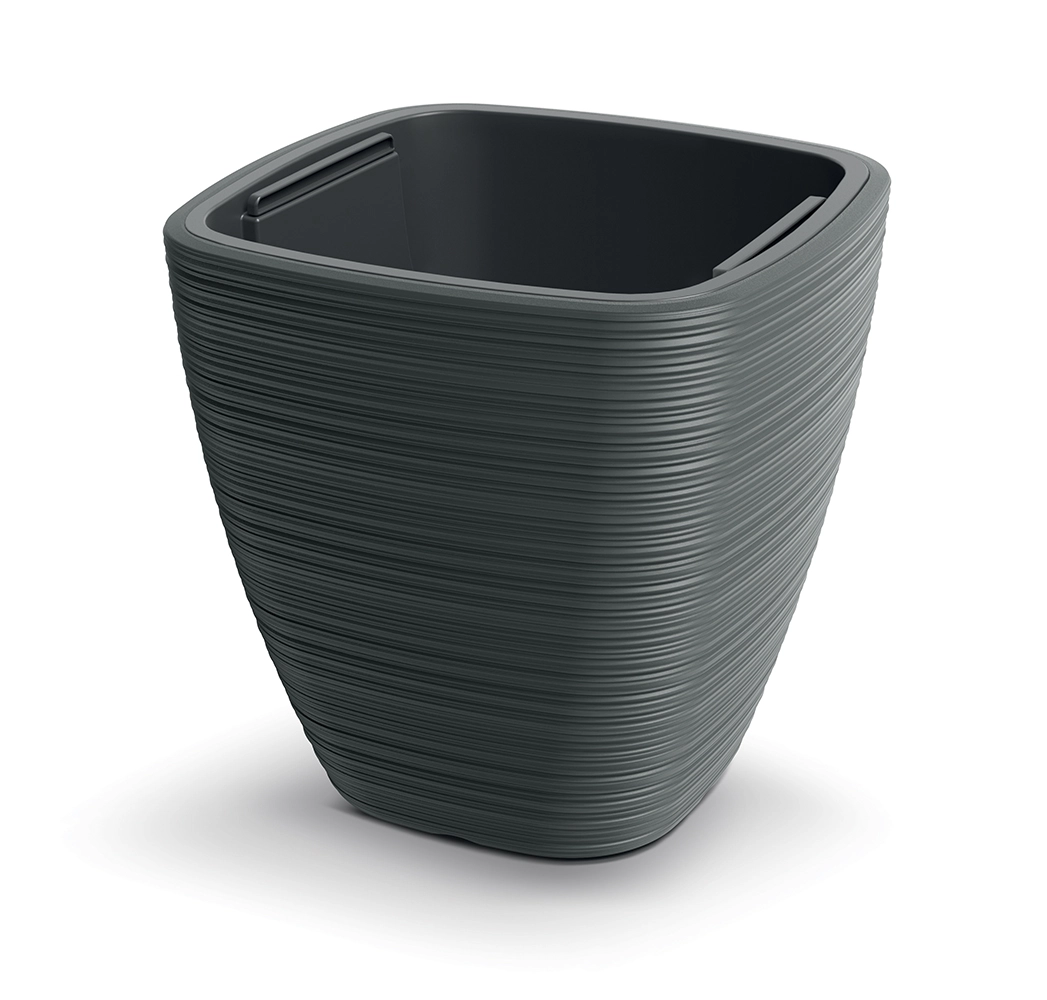 E-shop Prosperplast Plastový kvetináč Venas Square 38,8x38 cm tmavosivý