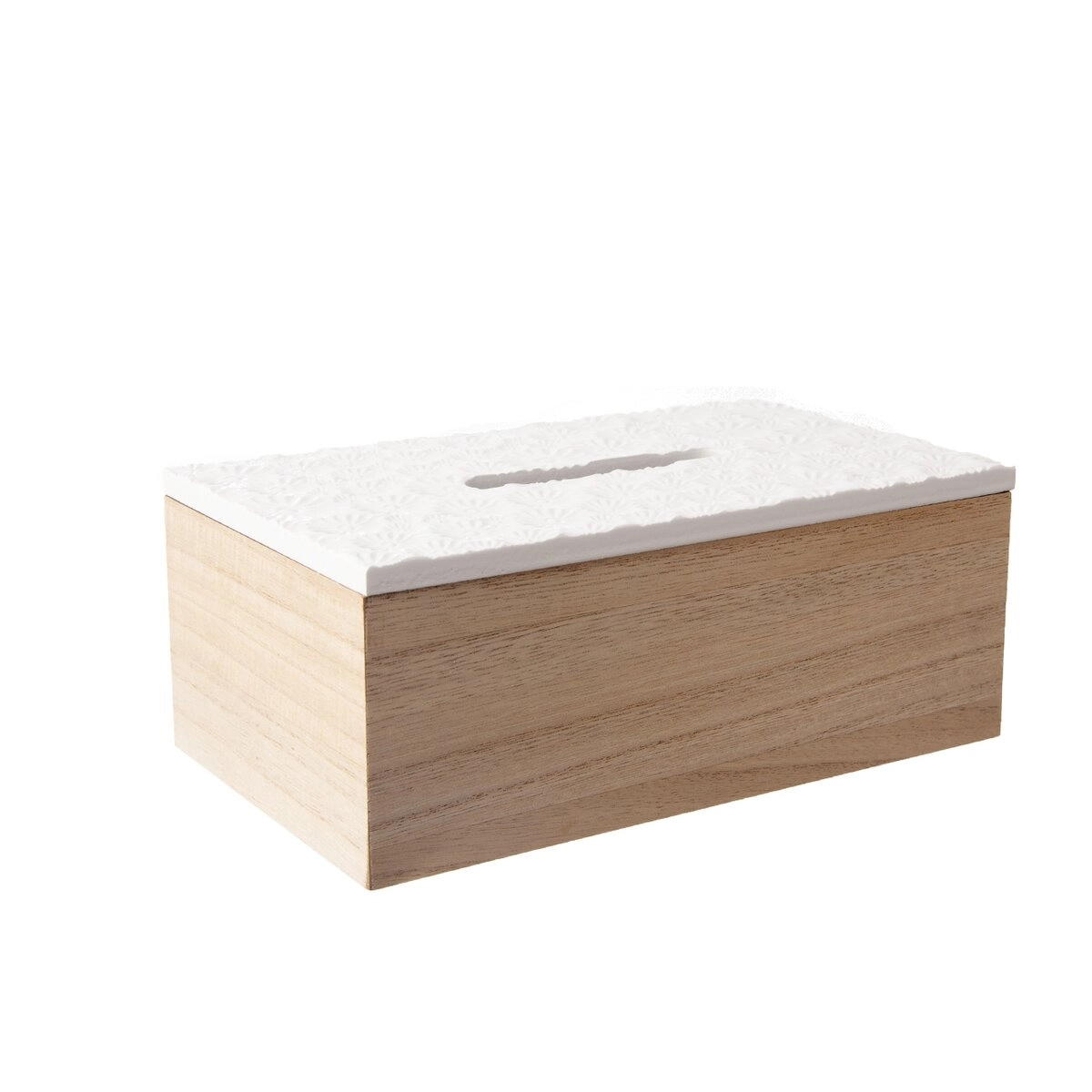 E-shop Béžový drevený box na papierové vreckovky 24 × 14 × 10 cm