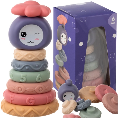Senzorické mäkké stavebné kocky pre bábätká, veža MONTESSORI, 8 dielov