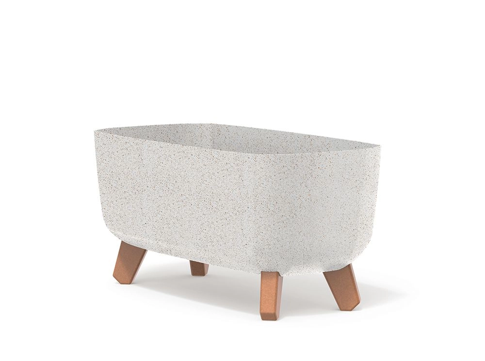 E-shop PROSPERPLAST Kvetináč GRACIA CASE ECO WOOD biely 39cm