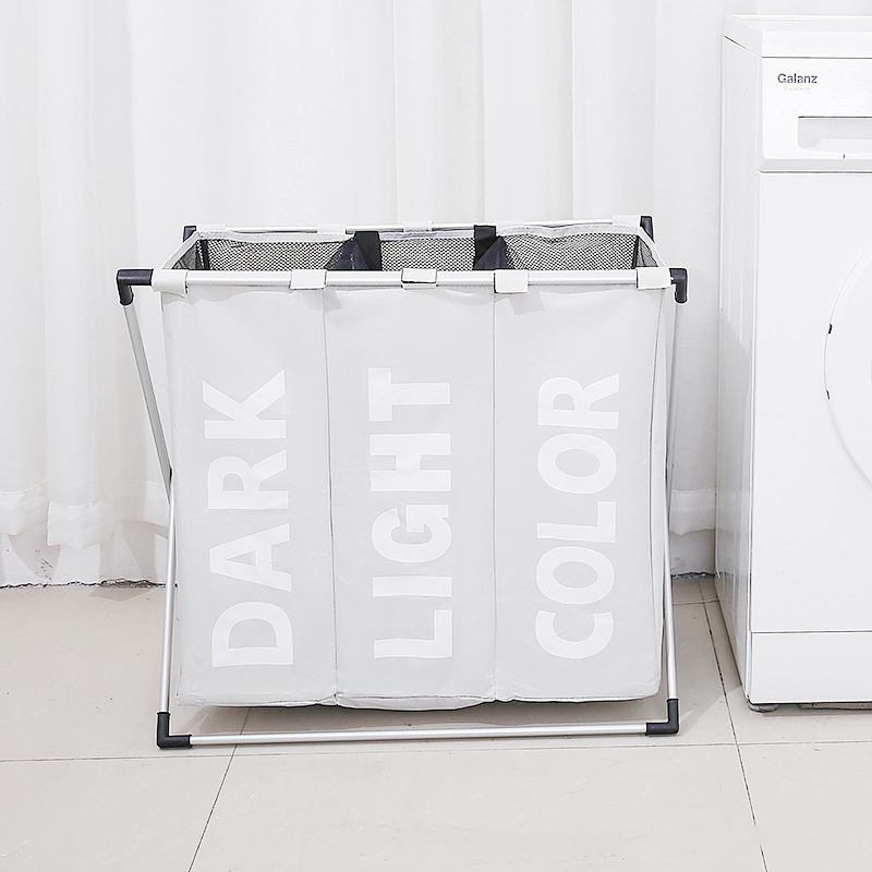 Triediaci kôš na bielizeň s 3 priehradkami – biely