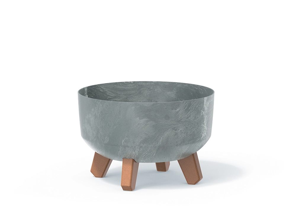 PROSPERPLAST Kvetináč GRACIA LOW BETON EFFECT 23,5 cm sivý