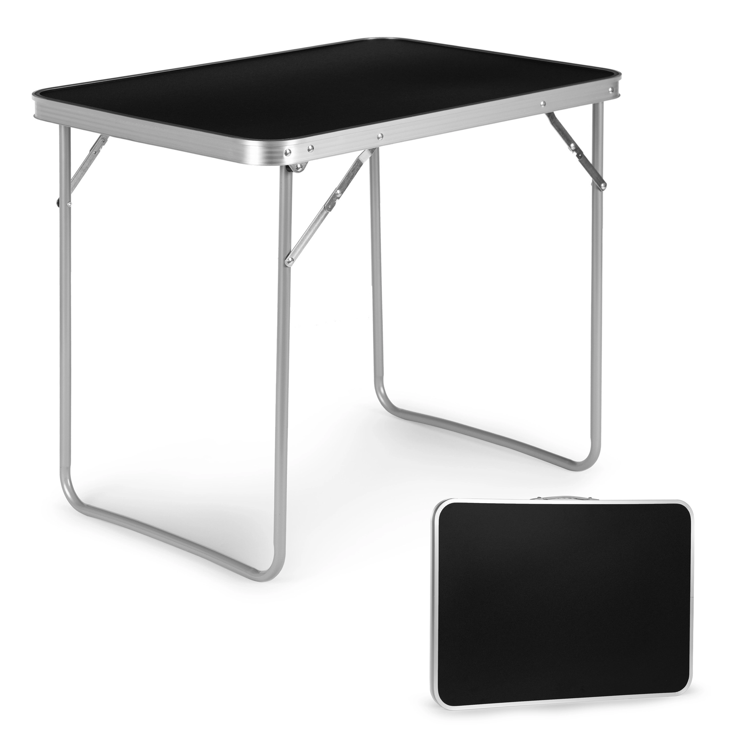 E-shop Skladací turistický piknikový stôl 80 × 60 cm, čierny
