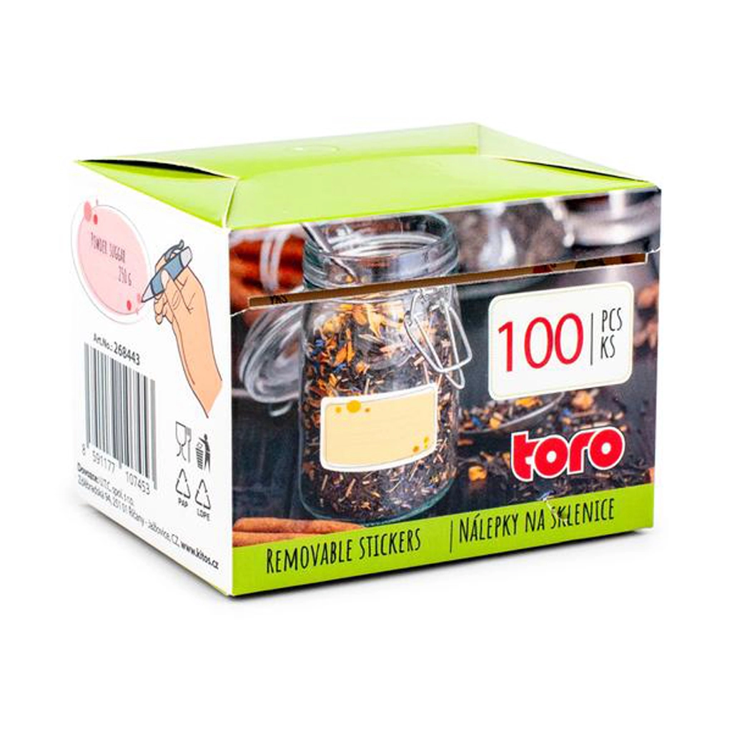 E-shop Univerzálne nálepky na poháre TORO 100ks MIX tvarov