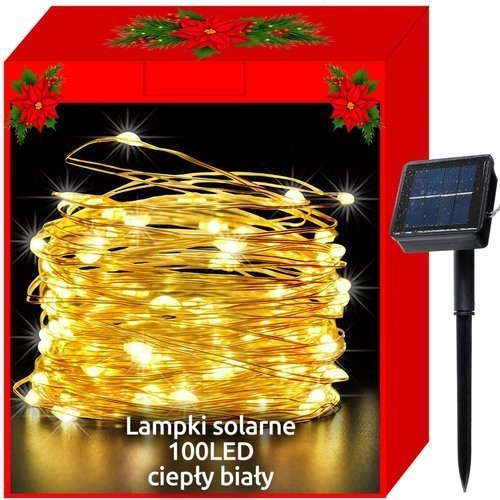 E-shop Iso Trade Solární vánoční osvětlení - 100LED , teplá bílá