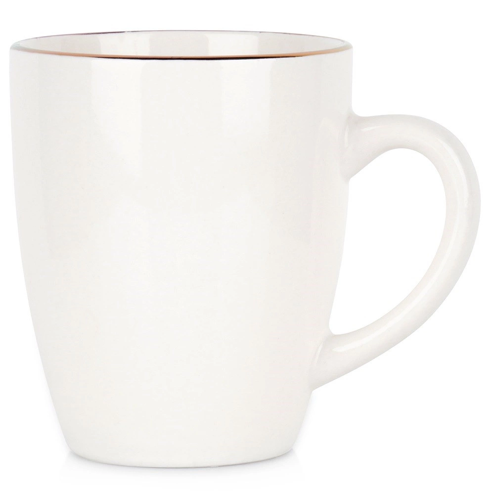 Porcelánový biely hrnček 200 ml so zlatým lemom