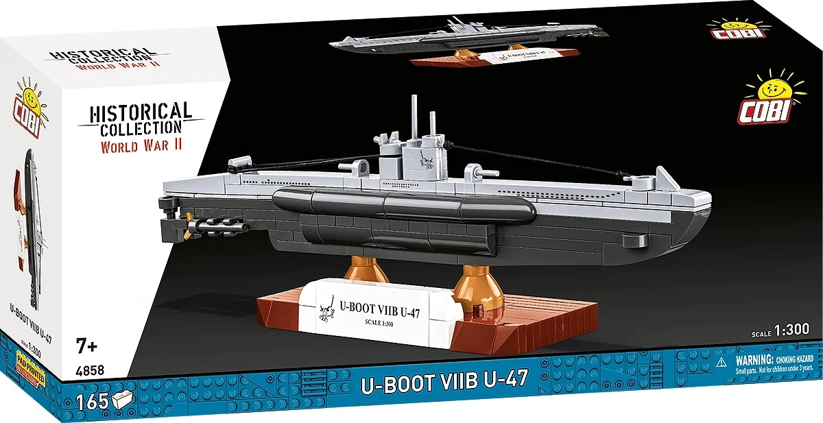 E-shop Cobi 4858 II WW Německá ponorka U-Boot VIIB U-47, 1:300, 165 k