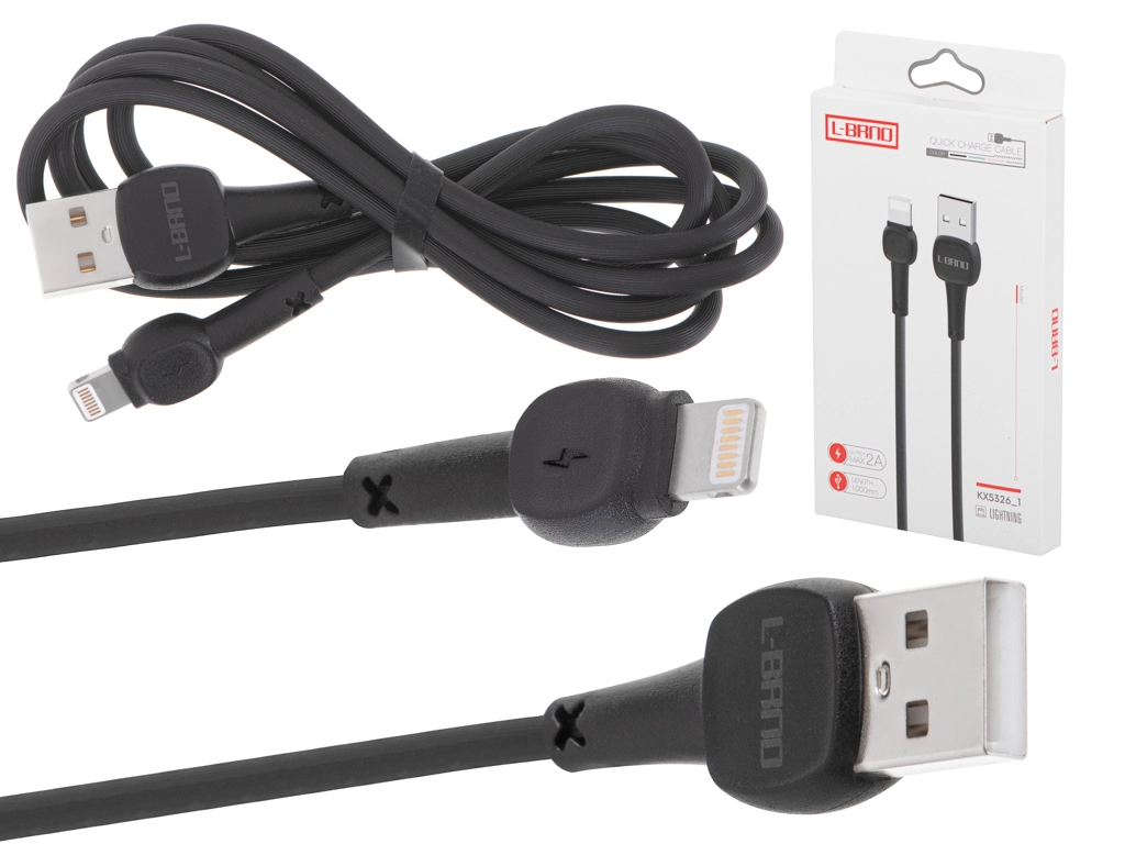 E-shop KIK KX5326_1 L-BRNO Rýchlonabíjací, Lightning, černý
