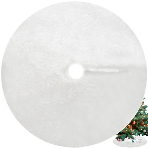 E-shop Ruhhy 22226 Deka pod vianočný stromček chlpatá 90 cm biela
