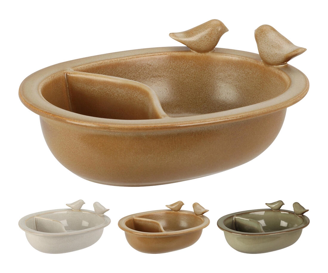 Porcelánové napájadlo a kúpeľ pre vtáky, mix farieb