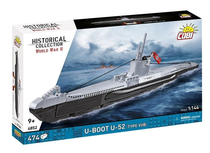E-shop Cobi 4852 World War II U-Boot U-52 (type VIIB), 1:144, 474 k