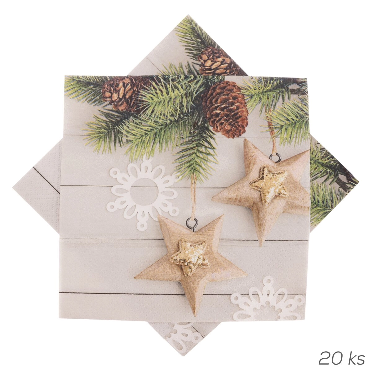 E-shop Papierové servítky s motívom hviezd 33 × 33 cm 20 ks