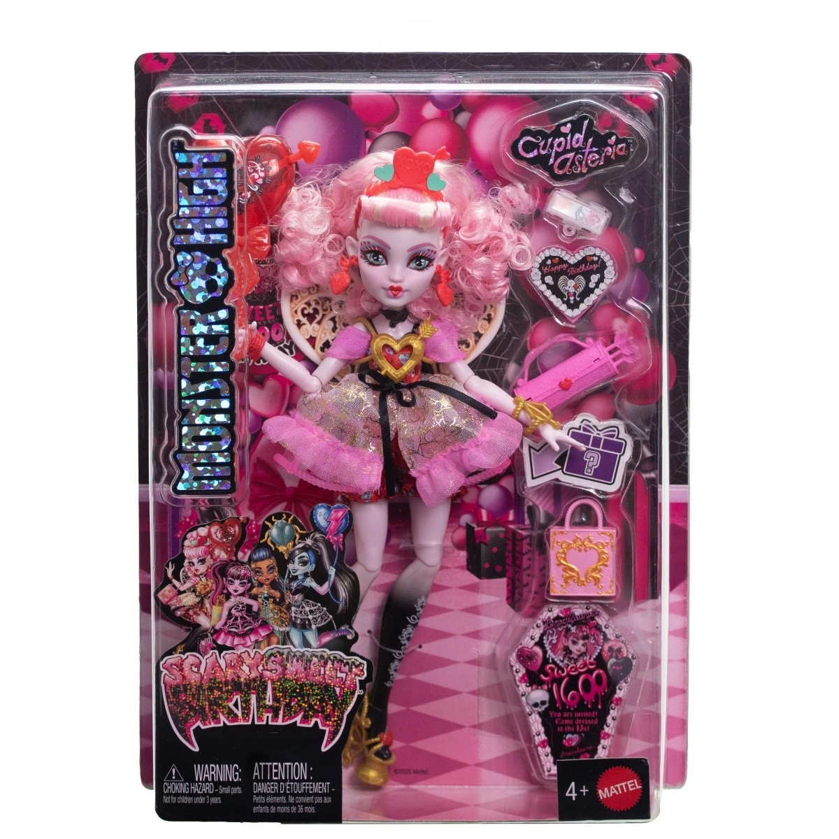 monster high strašisladučké narodeniny cupid asteria – zberateľská bábika s doplnkami