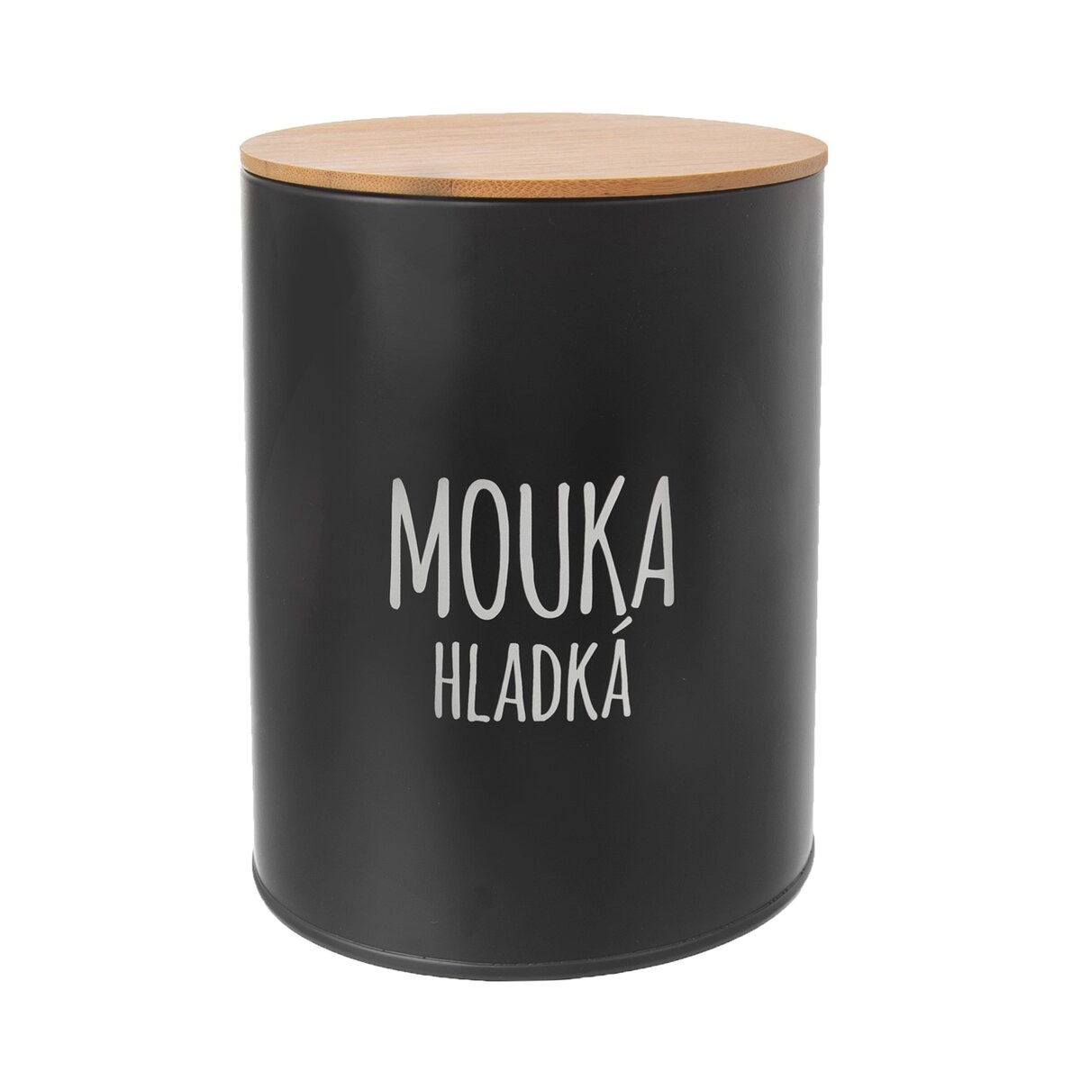 E-shop Dóza na hladkú múku čierna s bambusovým viečkom