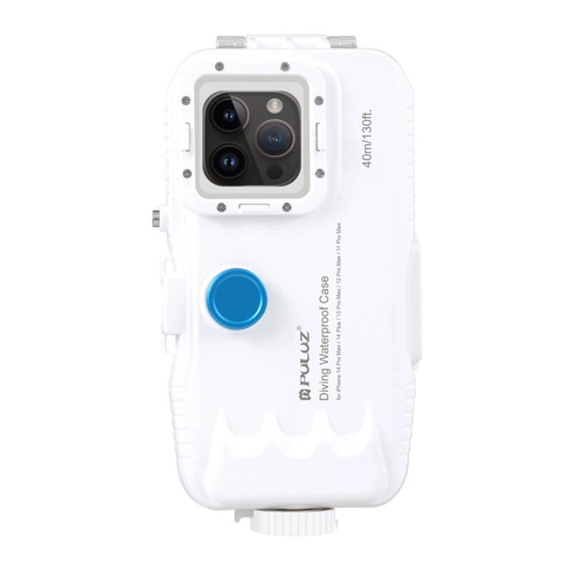 Puluz Plastic waterproof phone Case iPhone 14 Plus/Pro Max/13 Pro Max/12 Pro Max/11 Pro Max white
