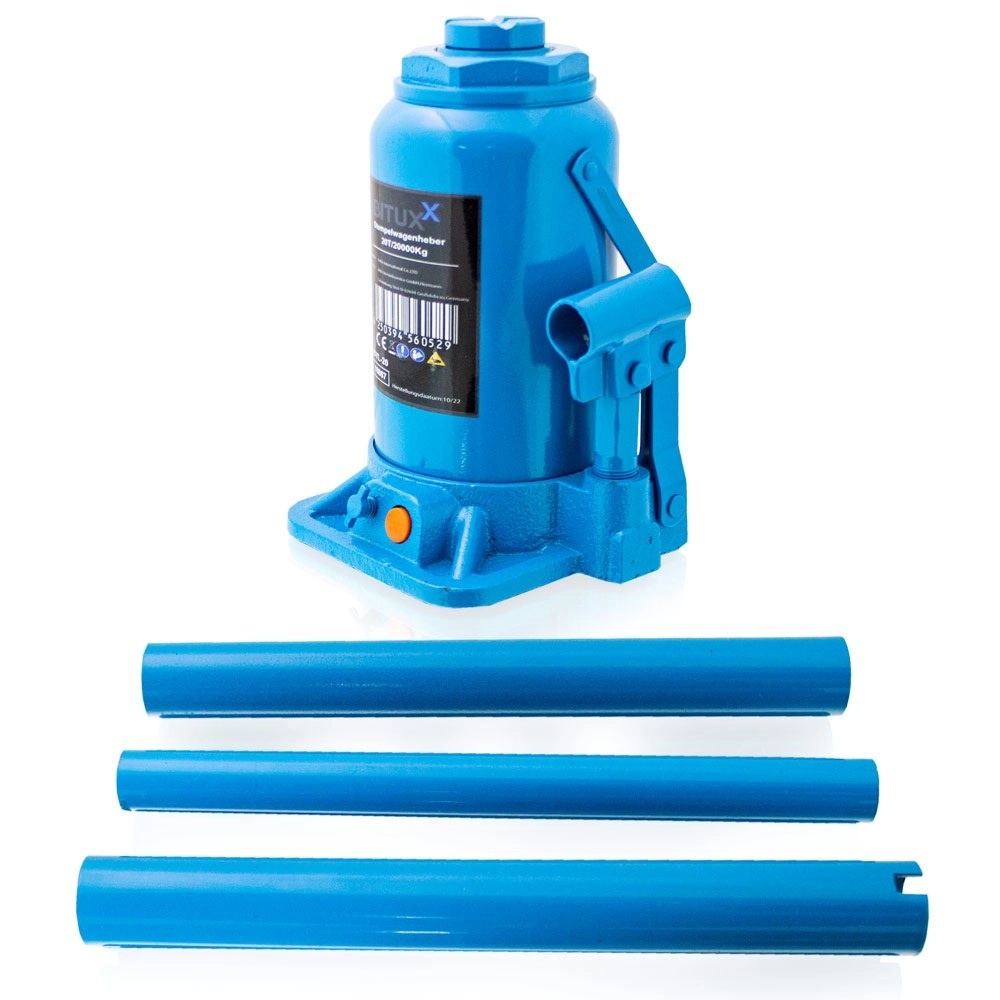 hydraulický fľašový zdvihák 20 t, zdvih 240–400 mm, oceľový