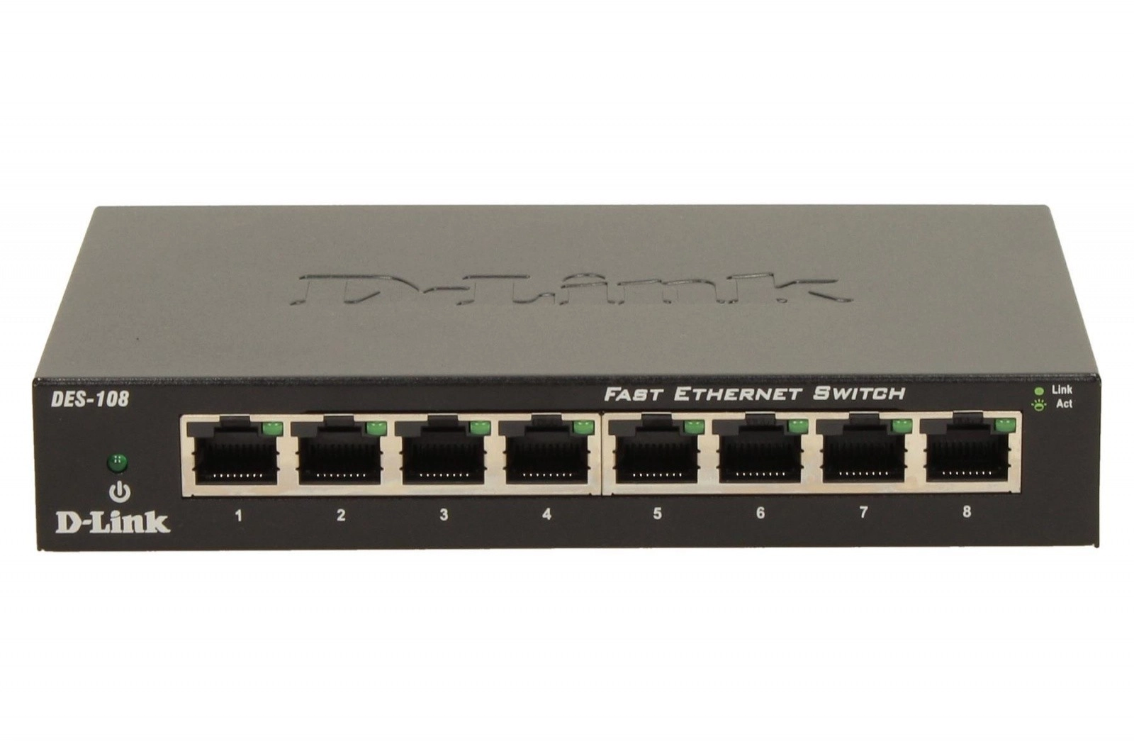 D-Link DES-108 osemporový Fast Ethernetový switch v kovovom vyhotovení