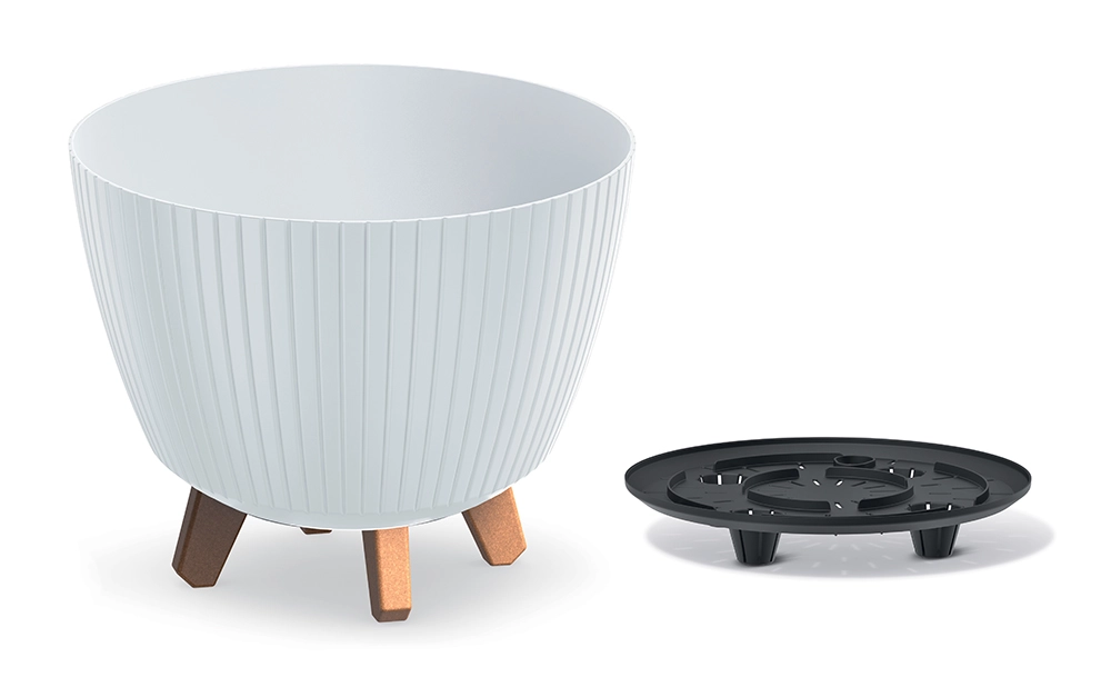 E-shop Prosperplast Plastový květináč LAMIAL bílý, 28,8 cm