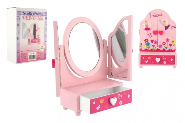 E-shop Princess šperkovnice se zcadlem 3 dílné 16 x 25 x 8 cm