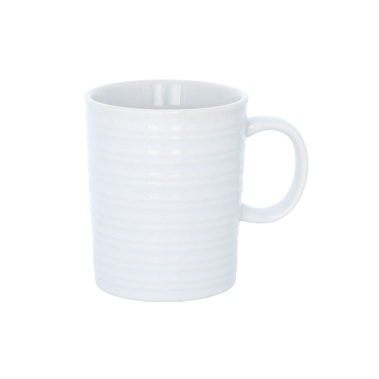 Porcelánový hrnček 360 ml s reliéfom, mliečno biely