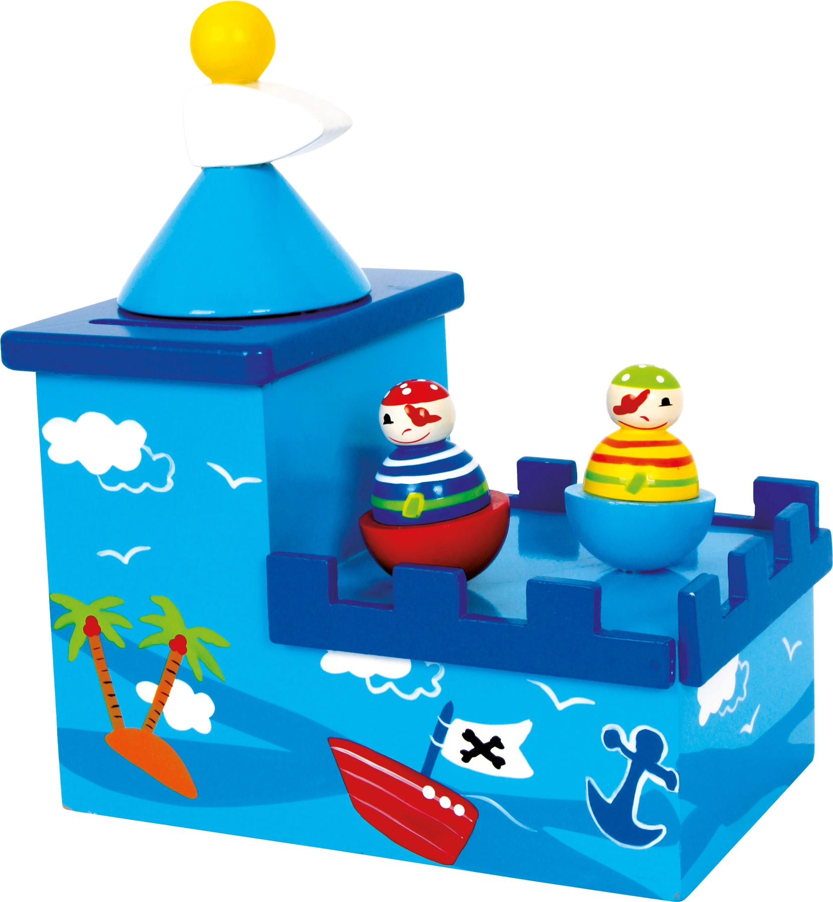 E-shop Small Foot Dřevěná hrací pokladnička Olli a Bolli
