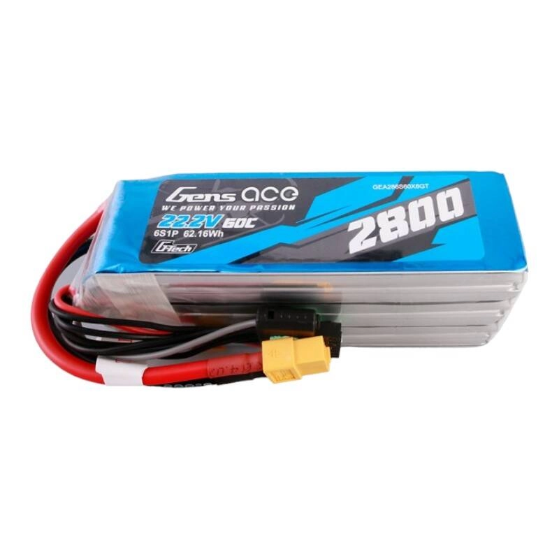 E-shop Gens ace G-Tech 2800mAh 22.2V 60C 6S1P Lipo Battery Pack with XT60 plug
