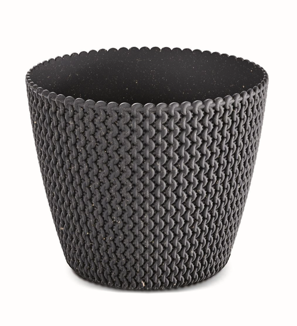E-shop Prosperplast Kvetináč SPLOFY ECO WOOD antracit 13,0 cm