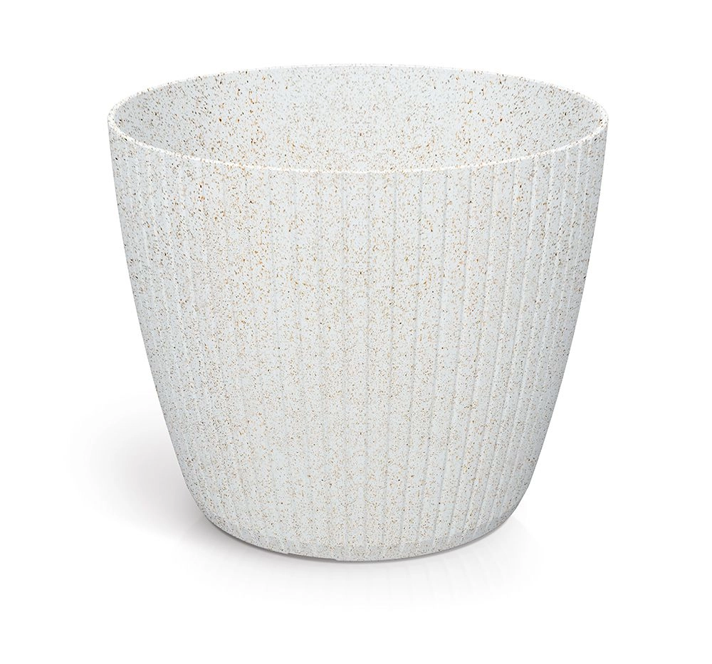 E-shop Prosperplast Kvetináč LAMIE ECOWOOD biely, 38,5 cm