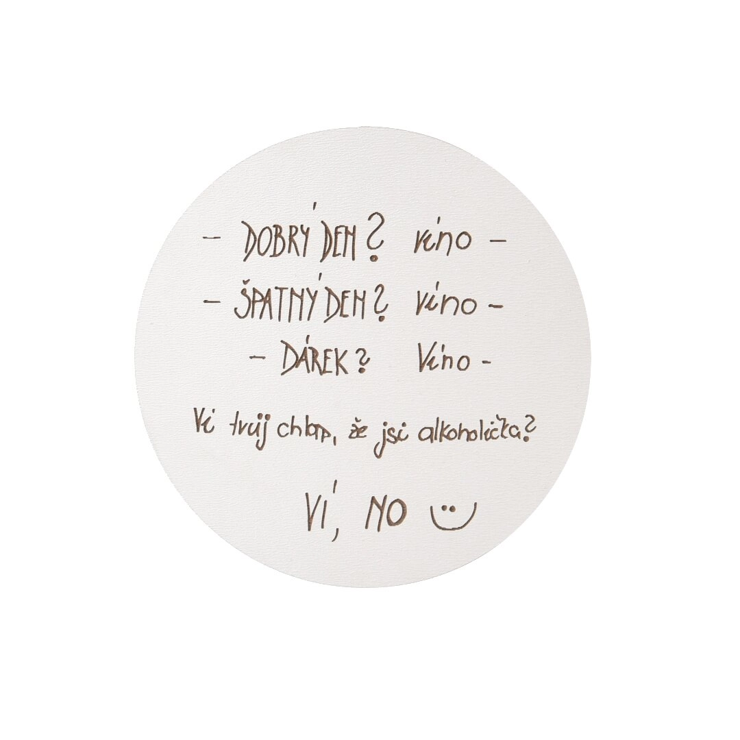 E-shop Drevený podtácek s motívom Víno 10 cm