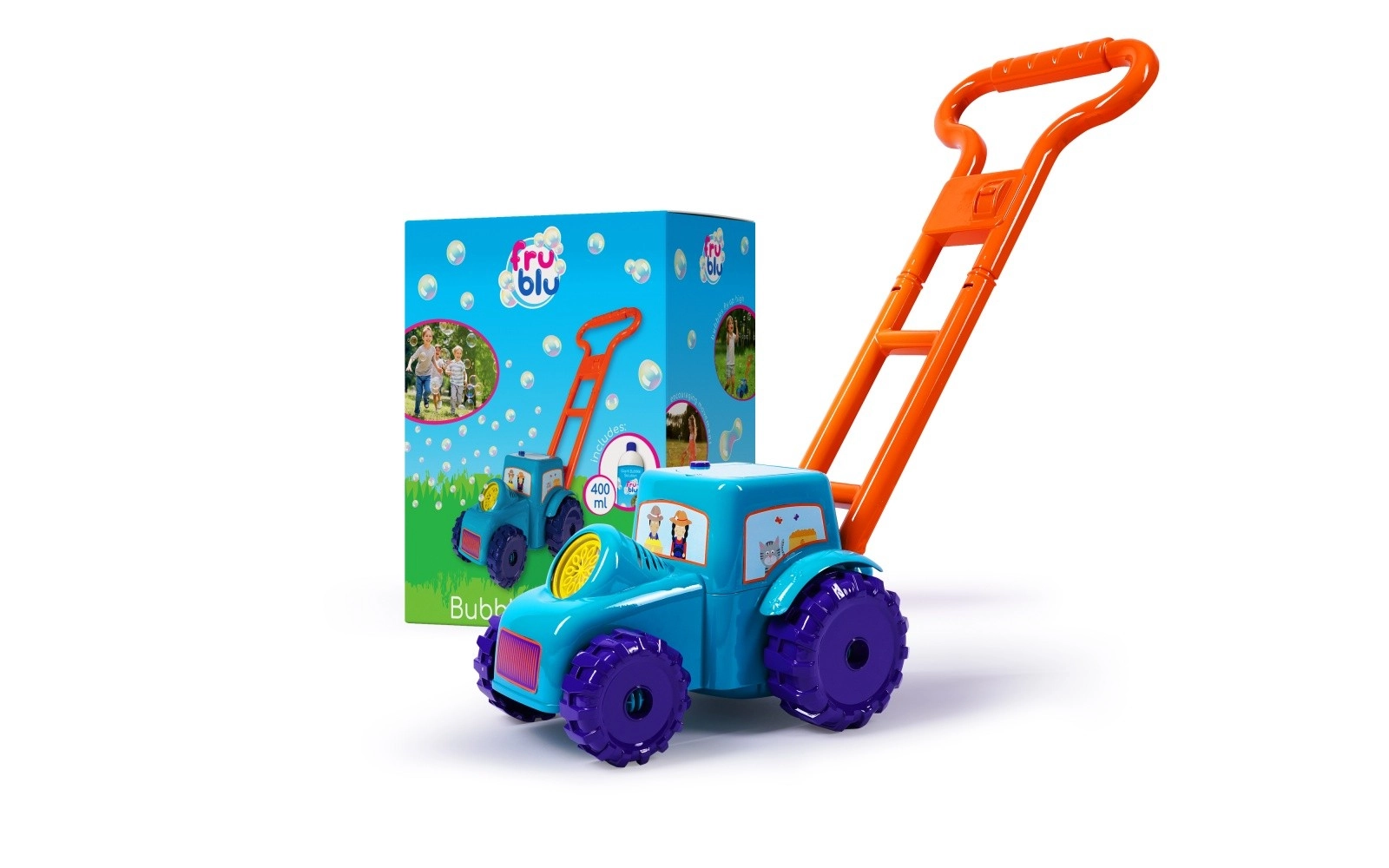 E-shop Bublinkový traktor Fru Blu so súpravou a roztokom 0,4l