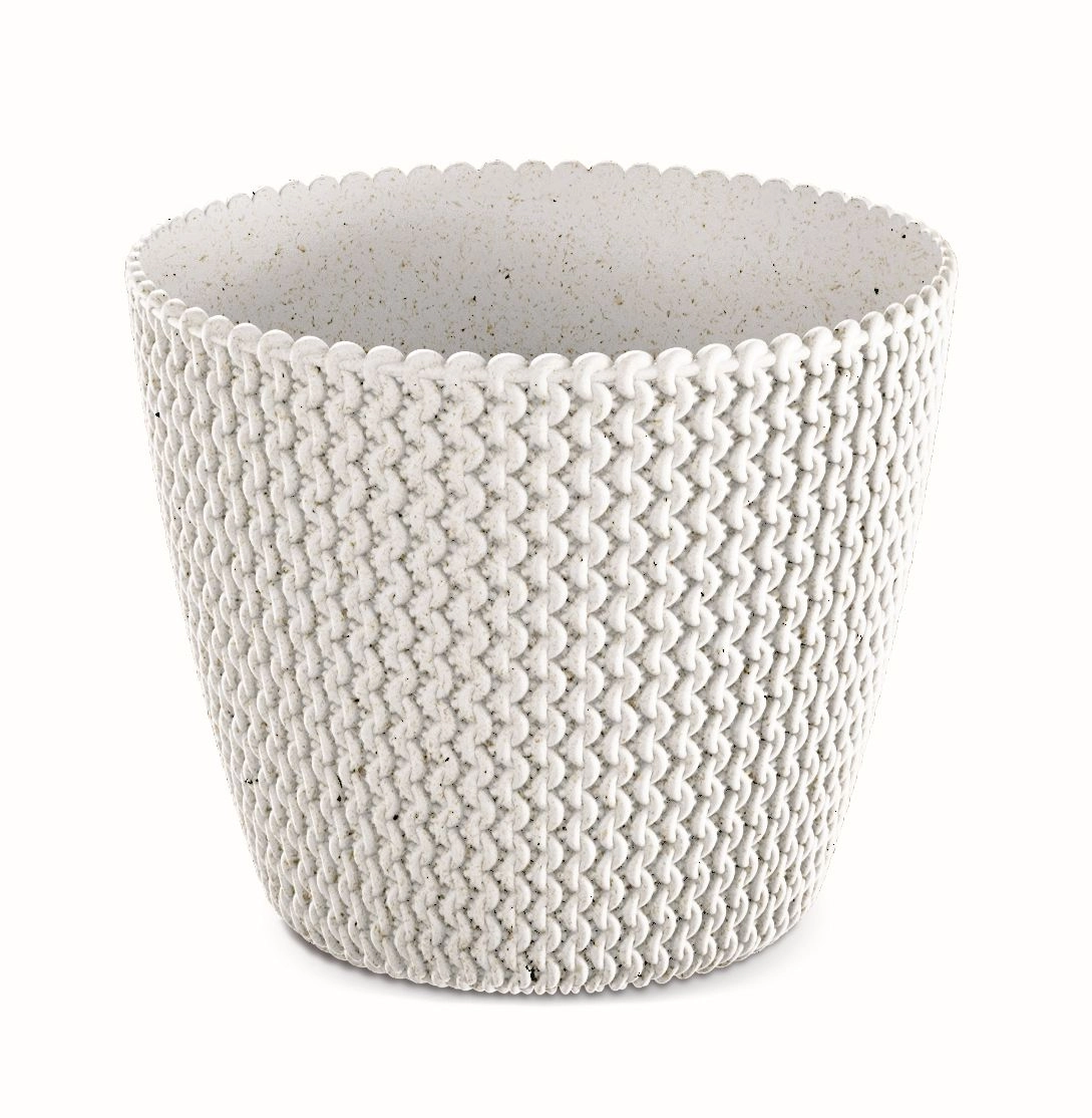 E-shop Prosperplast Kvetináč SPLOFY ECO WOOD biely 13,0 cm