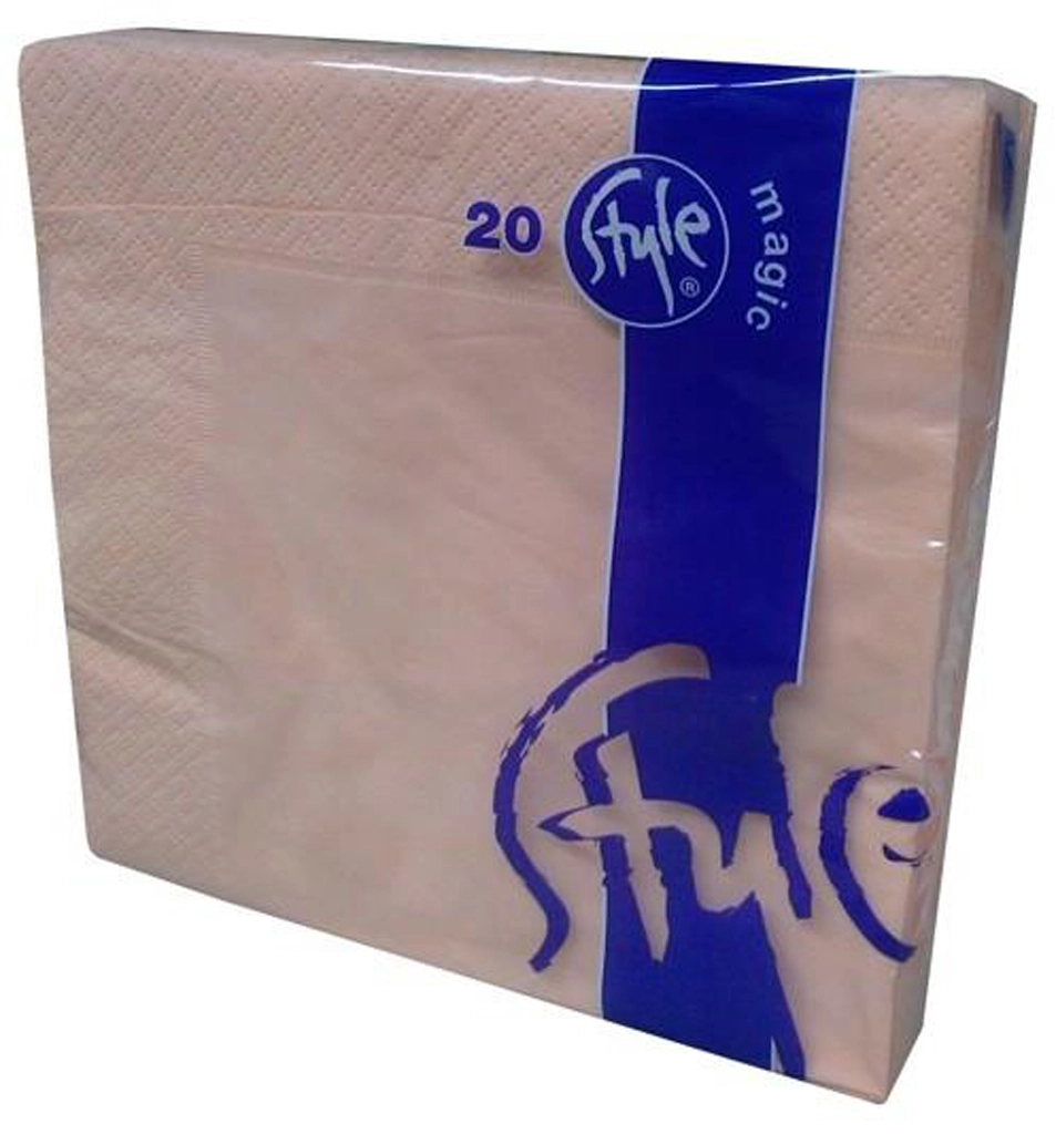 E-shop Papierové servítky lososové 2-vrstvové 33 × 33 cm, 20 ks